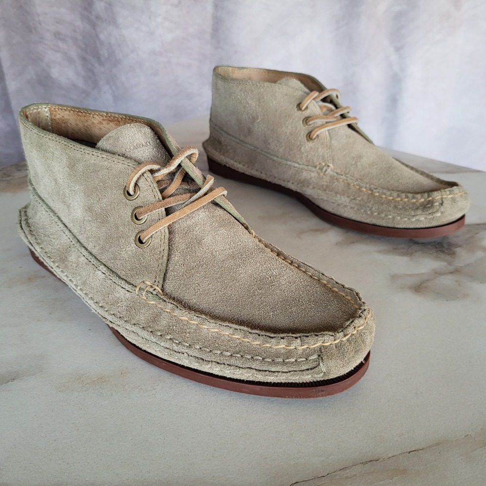 Frye Mason Moccasin Chukka Boots Suede Men's Size 9 Gray/Beige